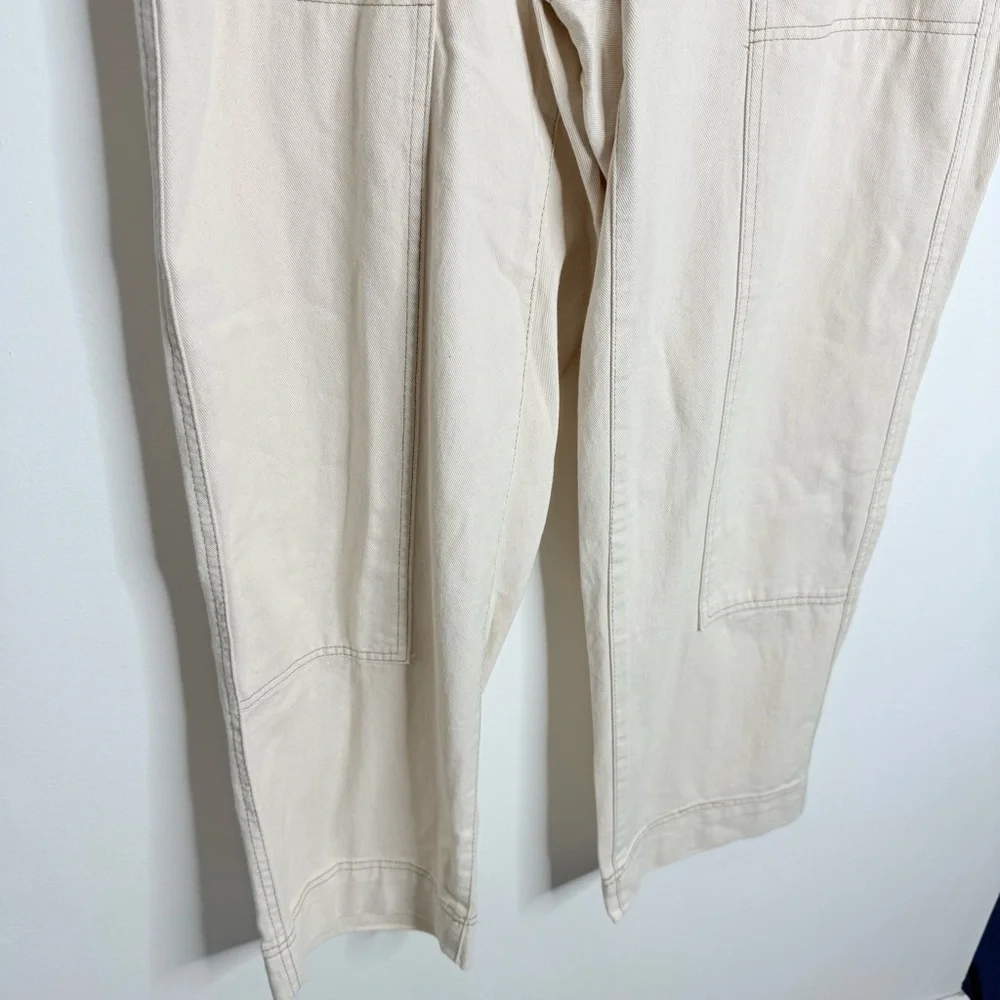 NWT Old Navy Utility Straight High‎ Rise Beige Size 14 Minimalist Neutral Modern - Picture 7 of 10